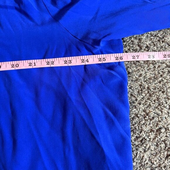 Bob Mackie Royal Blue Floral Embroidered Mandarin Collar Asian Style Top 2x - Picture 9 of 9